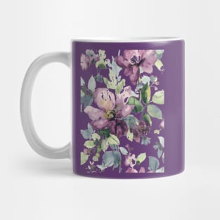 Watercplor Purple Flowers Mug